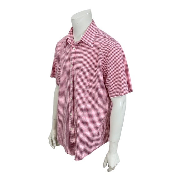 Brooks Brothers Regent Short Sleeve Green Gingham Check Seersucker Shirt Mens XL - Picture 1 of 9